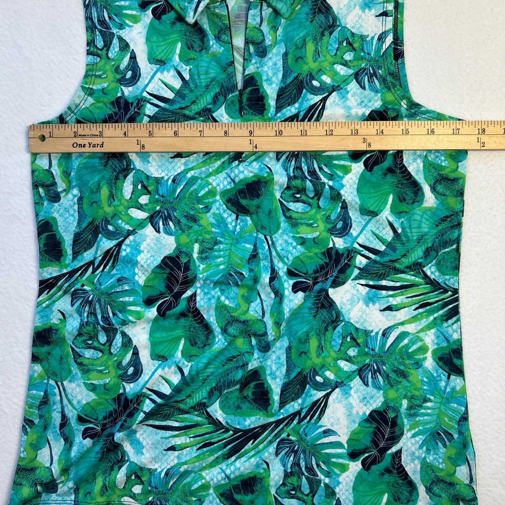 Tommy Bahama Azure Lagoon Tropical 1/4 Zip Sleeveless Golf Shirt Polo Womens Med - Picture 6 of 10
